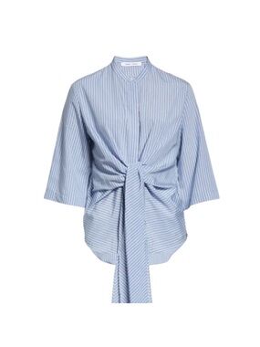 Samsøe Samsøe Sylvia Blue Stripe Tie Front Blouse XS